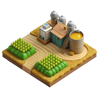 vibrant classic Biofuel Crop Field Aerial View Isolated high resolution png