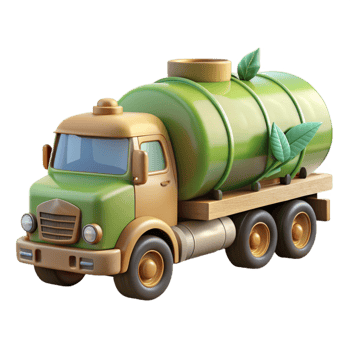 vibrant modern Biofuel Tanker Truck Side View Cutout professional png