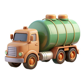 dramatic modern Biofuel Tanker Truck Side View Cutout 4K png