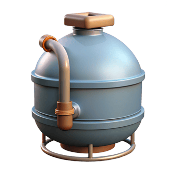 impressive vintage Biogas Digester Diagram Simple Line Art Transparent Background 4K png
