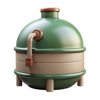 serene creative Biogas Digester Diagram Simple Line Art Transparent Background high resolution png