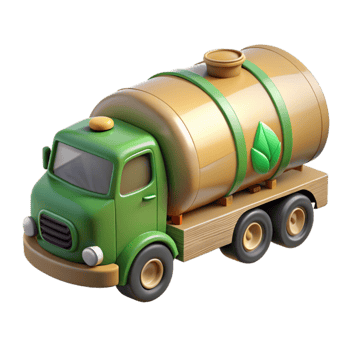 vibrant classic Biofuel Tanker Truck Side View Cutout high resolution png