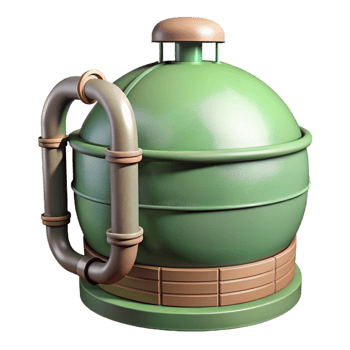 impressive abstract Biogas Digester Diagram Simple Line Art Transparent Background detailed png