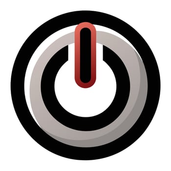 Elegant Simple Power Button Symbol Icon and Isolated Background vector