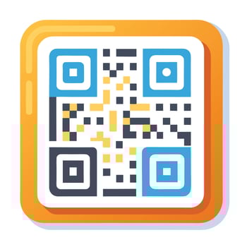 Elegant Modern QR Code Icon with a Scan Highlight and Isolated Background vector