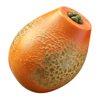 vibrant artistic Bio Printed Papaya Orange Flesh Isolated exclusive png