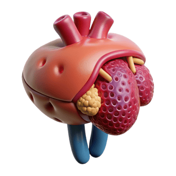 serene contemporary Bioprinting Organ Regeneration 3d Model Isolated original png