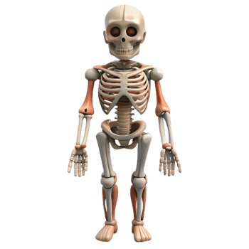 dramatic traditional Biorobotic Skeleton Full Body Front View Isolated original png
