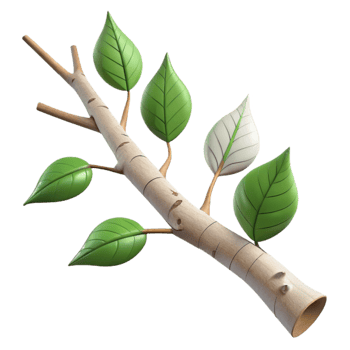 stunning creative Birch Tree Branch with Leaves Autumn Colors Transparent detailed png