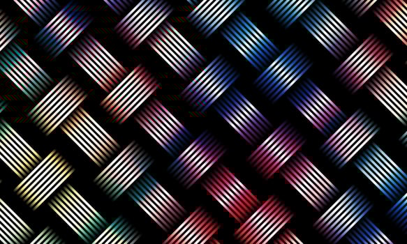Weave diagonal colorful lines pattern, linear background with woven texture, textile knitted repeat tiling wallpaper. retro style. vector