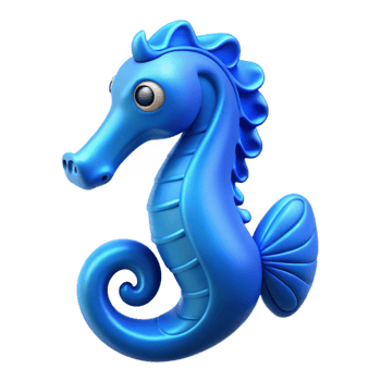 magnificent classic Blue Seahorse Cutout with Curled Tail detailed png
