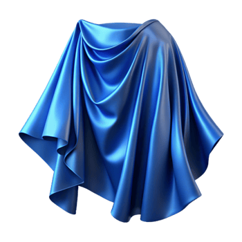 elegant artistic Blue Silk Fabric Drape Cutout Transparent Background high resolution png