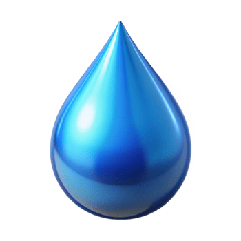 beautiful creative Blue Water Droplet Cutout with Reflective Surface exclusive png