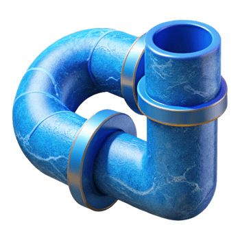 stunning modern Blue Water Pipes Cross Section Cutout 4K png