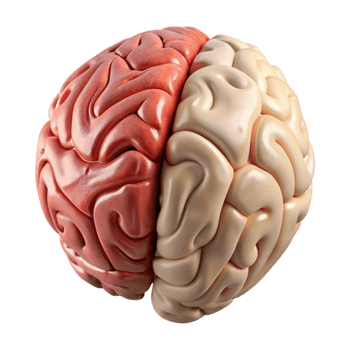 serene modern Brain Anatomy Model Cross Section Cutout professional png