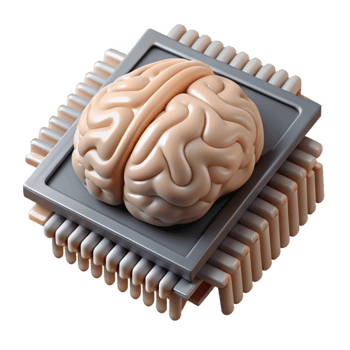 extraordinary modern Brain Computer Interface Chip Implant Close Up Isolated original png