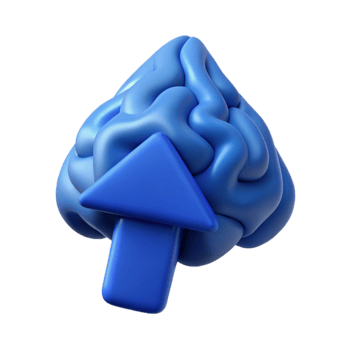 serene abstract Brain Data Upload Blue Arrow Isolated high resolution png