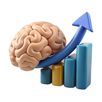 stunning traditional Brain Growth Chart Cutout with Upward Trend detailed png