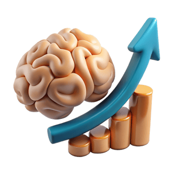 wonderful abstract Brain Growth Chart Cutout with Upward Trend high quality png