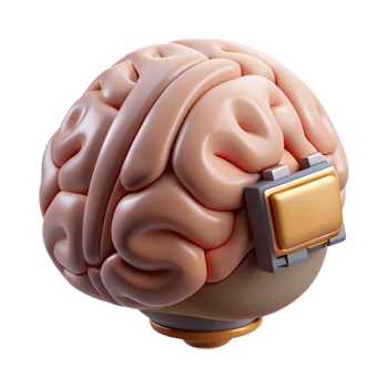 dramatic vintage Brain Implant Technology Side View Isolated Element genuine png