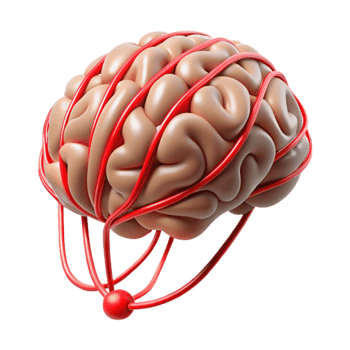 serene rustic Brain Scan Data Flow Red Lines Isolated genuine png