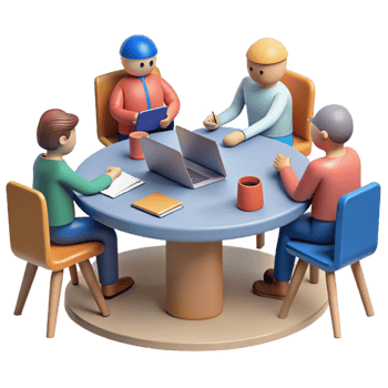 extraordinary contemporary Brainstorming Meeting Isolated with People at a Table high resolution png
