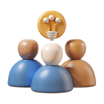 serene minimalist Brainstorming Session Icon Isolated with Group of People Silhouette high resolution png