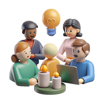elegant creative Brainstorming Session Illustration Isolated with Diverse Group of People exclusive png