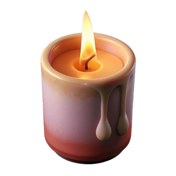 magnificent minimalist Burning Candle with Long Wick Transparent Background 4K png