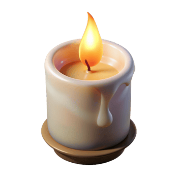 magnificent classic Burning Candle with Soft Glow Isolated high quality png