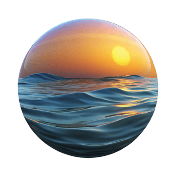 extraordinary contemporary Calm Ocean Waves at Sunset Transparent Background genuine png