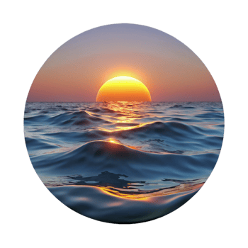 dramatic creative Calm Ocean Waves at Sunset Transparent Background original png