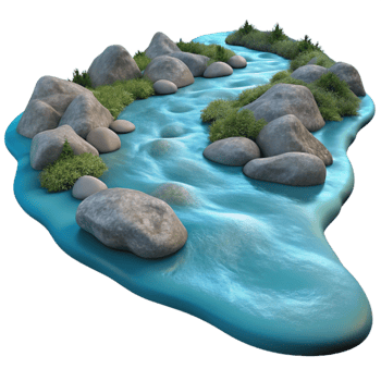 impressive abstract Calm River Flowing Water Transparent detailed png