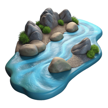 beautiful classic Calm River Flowing Water Transparent detailed png