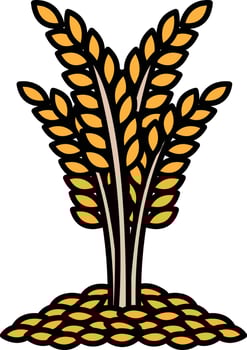 A tree with leaves that are yellow and brown vector