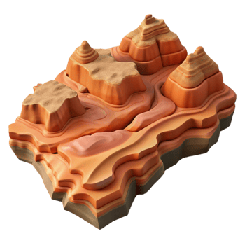 beautiful artistic Canyonlands Aerial Perspective Isolated on Transparent Background premium png