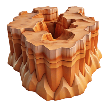 elegant abstract Canyon Landscape with Steep Cliffs Transparent Background high resolution png