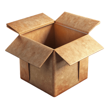 impressive minimalist Cardboard Box with Open Flap Isolated high resolution png