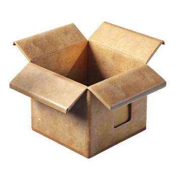 elegant creative Cardboard Box with Open Flap Isolated authentic png