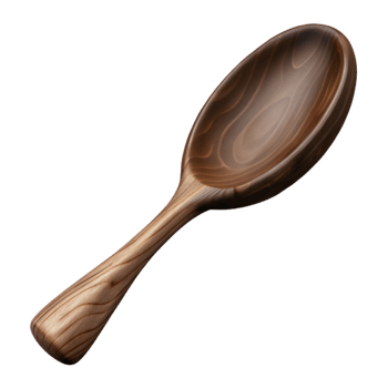 impressive vintage Carved Wooden Spoon Dark Stain Isolated on Transparent Background premium png