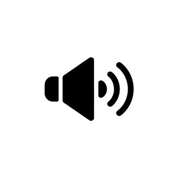 a minimalist black and white speaker icon png