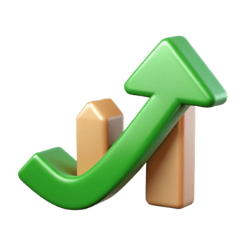 extraordinary artistic Charity Fundraising Graph Arrow Up Isolated with Green Line original png