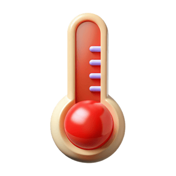 beautiful minimalist Charity Fundraising Thermometer Isolated with Red Mercury professional png