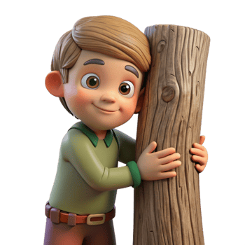 beautiful classic Child Hugging Tree Trunk Isolated Heartwarming Scene authentic png