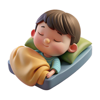 beautiful contemporary Child Sleeping Peacefully in Bed Cutout high quality png