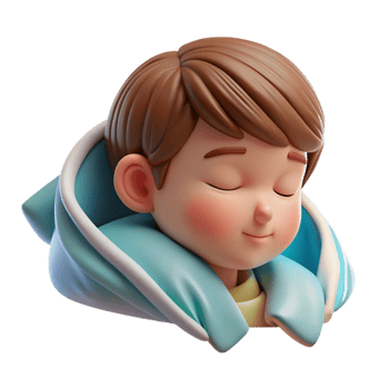 elegant traditional Child Sleeping Peacefully in Bed Cutout genuine png