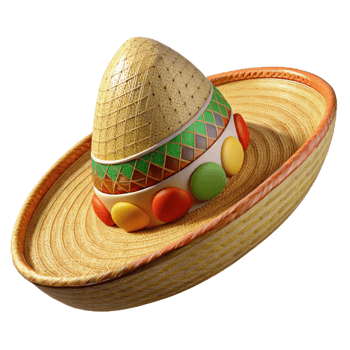 vibrant traditional Cinco De Mayo Sombrero with Vibrant Embroidery Isolated genuine png