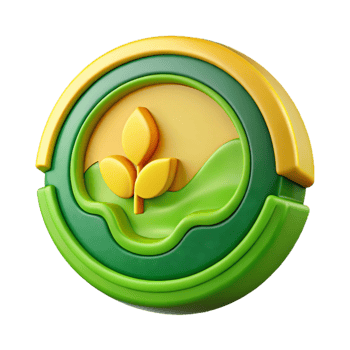 elegant rustic Circular Agriculture Logo Green and Brown Cutout original png