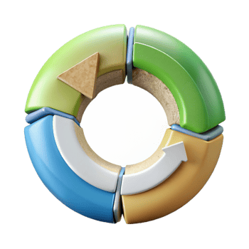 impressive vintage Circular Economy Diagram Modern Design Transparent Background high quality png
