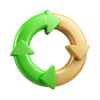 wonderful rustic Circular Economy Diagram with Arrows Transparent Background detailed png